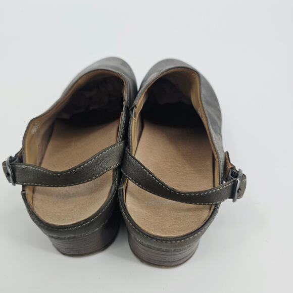 Dansko Clogs Mules Shoe Ingrid Shoes Gray Oiled Leather Boho Lagenlook 40 US 10 - Picture 5 of 10